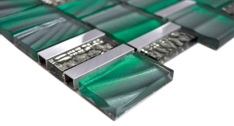 Glass mosaic mosaic tiles aluminum dilber grey green wall tile backsplash kitchen bathroom