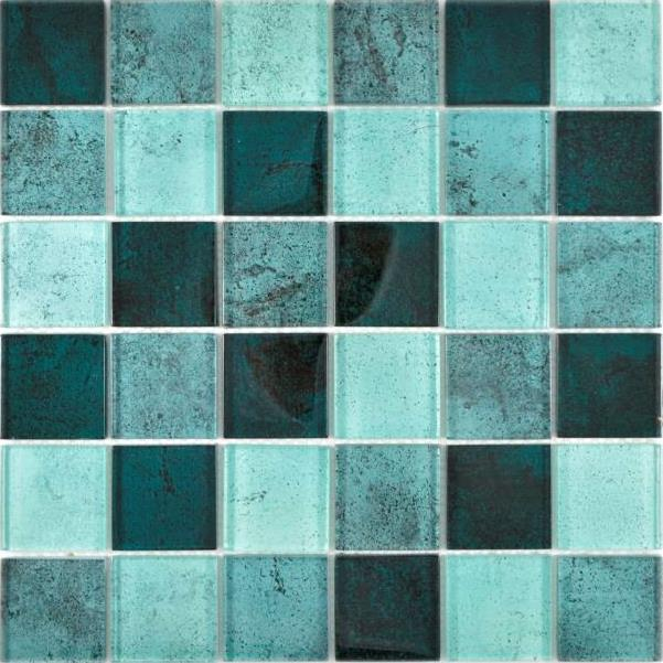 Hand pattern transparent crystal glass mosaic petrol wall tile backsplash kitchen shower bathroom MOS88-0018_m