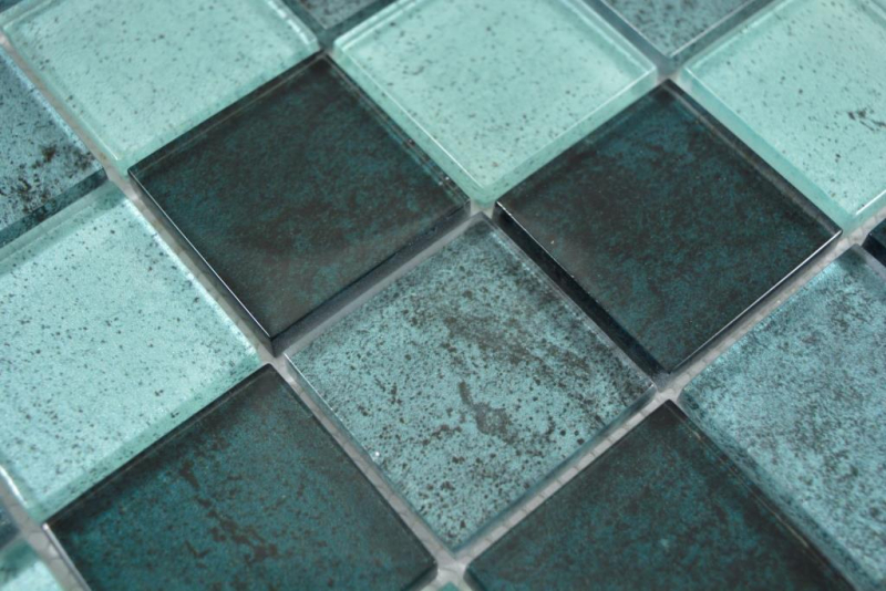 Hand pattern transparent crystal glass mosaic petrol wall tile backsplash kitchen shower bathroom MOS88-0018_m