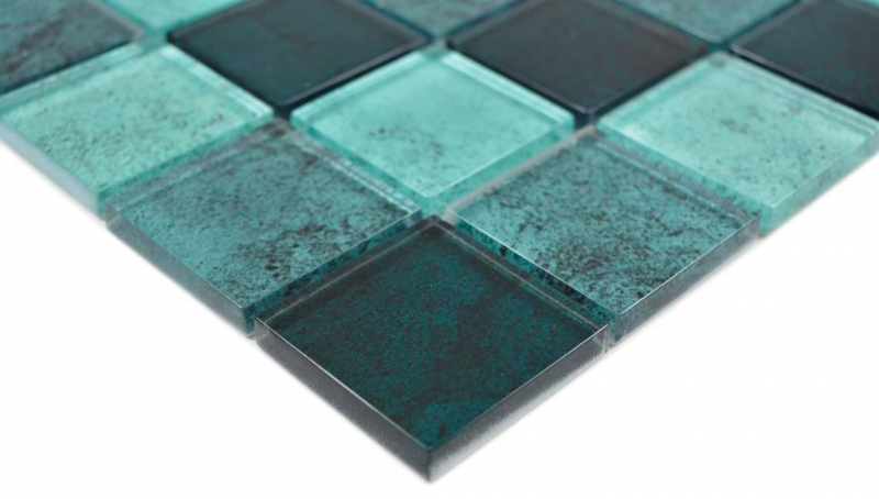 Hand pattern transparent crystal glass mosaic petrol wall tile backsplash kitchen shower bathroom MOS88-0018_m