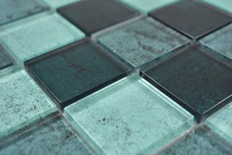 Hand pattern transparent crystal glass mosaic petrol wall tile backsplash kitchen shower bathroom MOS88-0018_m