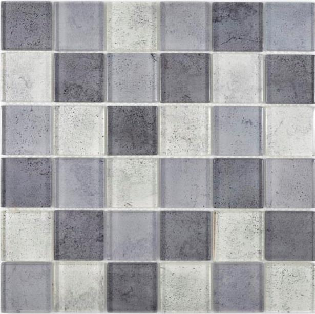 Hand pattern transparent crystal glass mosaic gray wall tile backsplash kitchen shower bathroom MOS88-0022_m