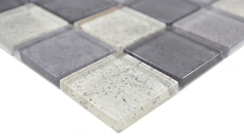 Hand pattern transparent crystal glass mosaic gray wall tile backsplash kitchen shower bathroom MOS88-0022_m