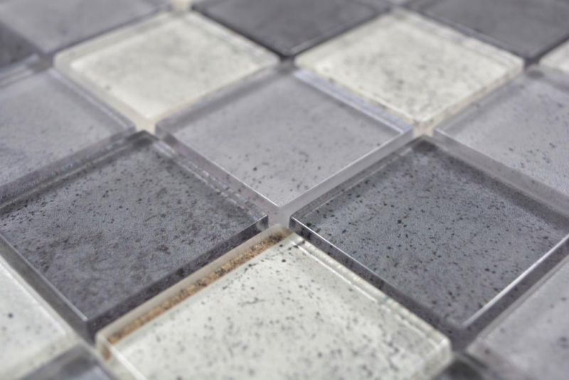 Hand pattern transparent crystal glass mosaic gray wall tile backsplash kitchen shower bathroom MOS88-0022_m