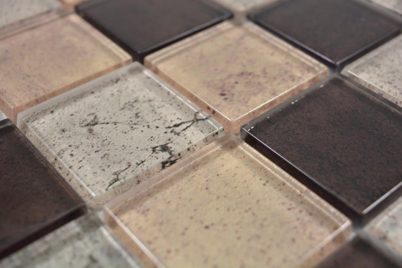 Transparent crystal glass mosaic beige wall tile backsplash kitchen shower bathroom MOS88-1212_f | 10 mosaic mats