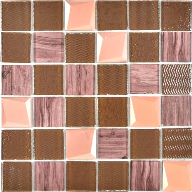 Hand pattern transparent crystal glass mosaic bronze wall tile backsplash kitchen shower bathroom MOS88-1515_m