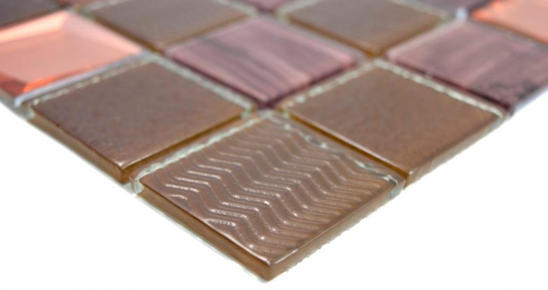 Hand pattern transparent crystal glass mosaic bronze wall tile backsplash kitchen shower bathroom MOS88-1515_m