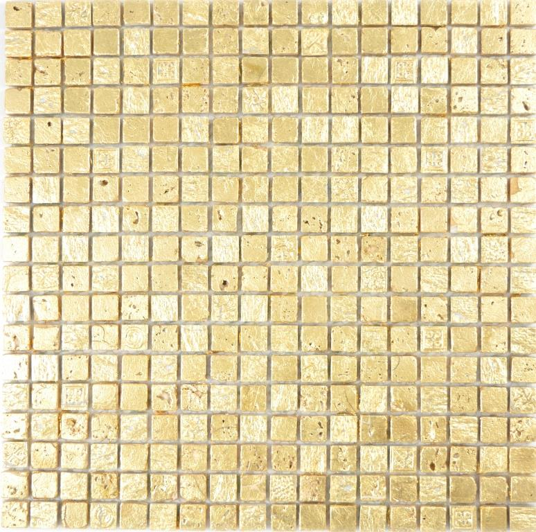 Mosaic stone resin gold wall tile backsplash kitchen bathroom MOS88-0707_f