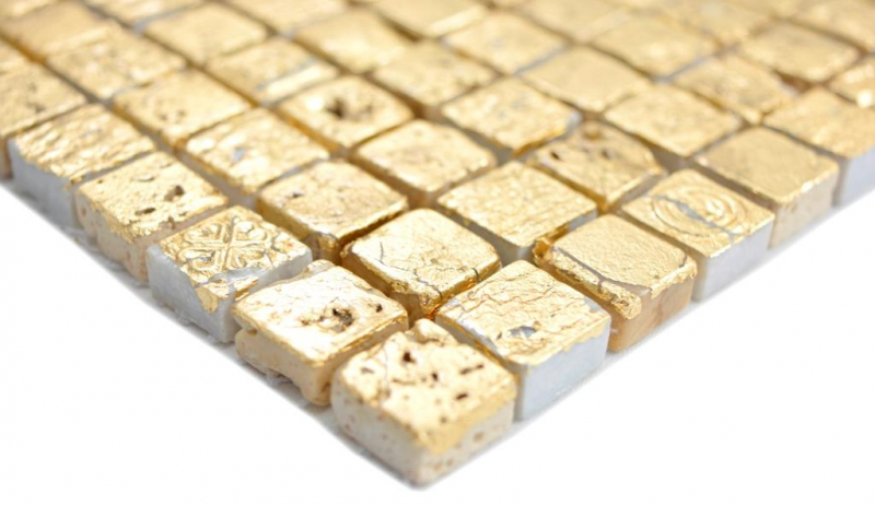 Mosaic stone resin gold wall tile backsplash kitchen bathroom MOS88-0707_f