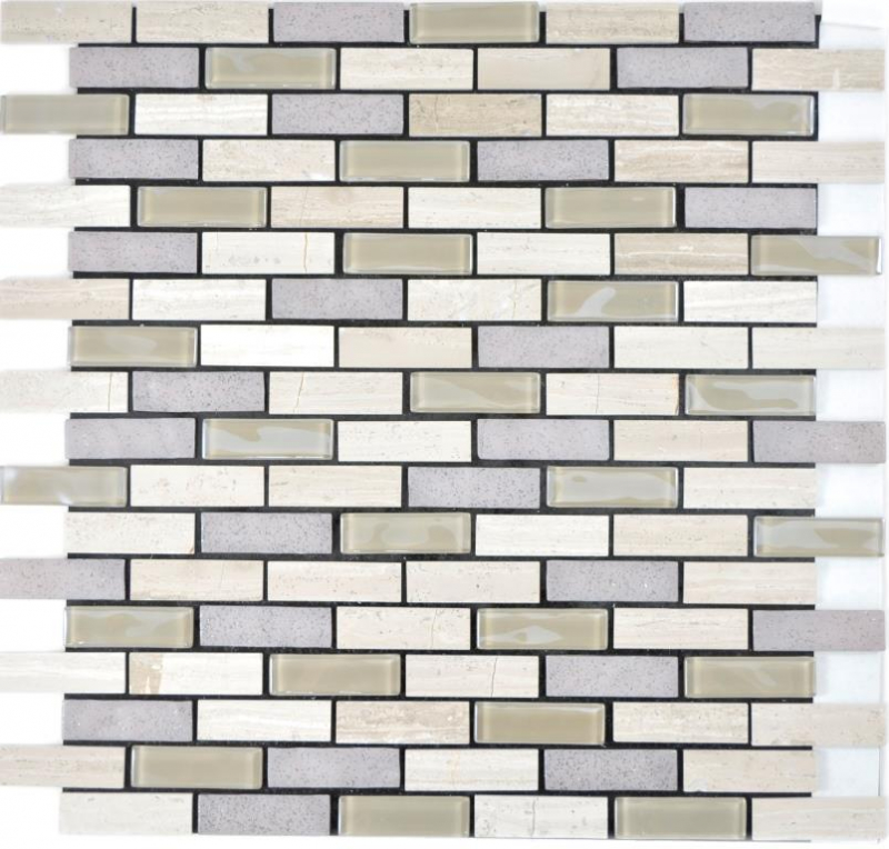 Hand pattern translucent mosaic self-adhesive composite glass mosaic stone gray glass MOS200-002_m