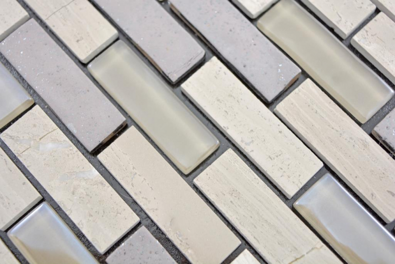 Hand pattern translucent mosaic self-adhesive composite glass mosaic stone gray glass MOS200-002_m