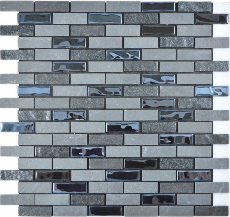 Hand pattern translucent mosaic self-adhesive composite glass mosaic stone black glass MOS200-003_m