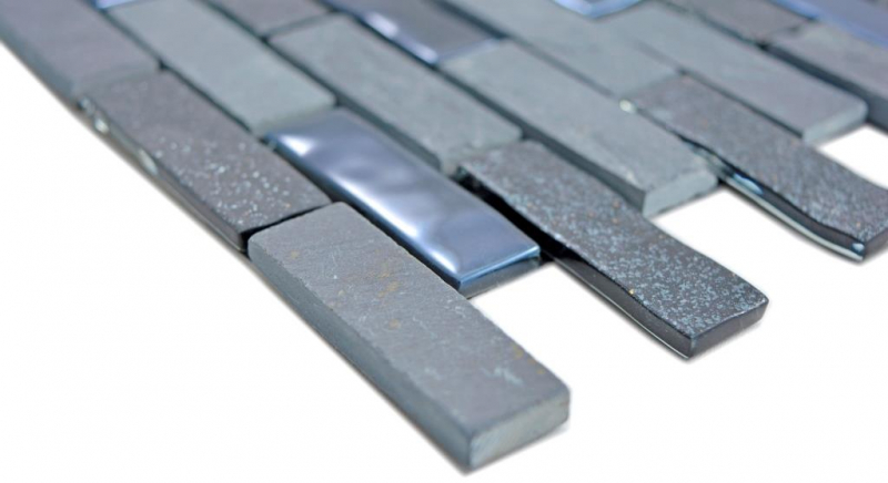 Hand pattern translucent mosaic self-adhesive composite glass mosaic stone black glass MOS200-003_m