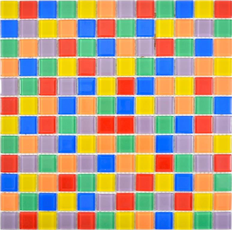 Transparent glass mosaic colorful wall tile mirror kitchen bathroom MOS63-1234_f