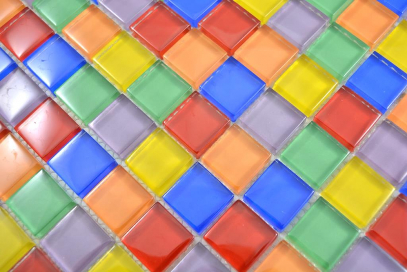 Hand pattern transparent crystal glass mosaic colorful wall tile mirror kitchen bathroom MOS88-1235_m