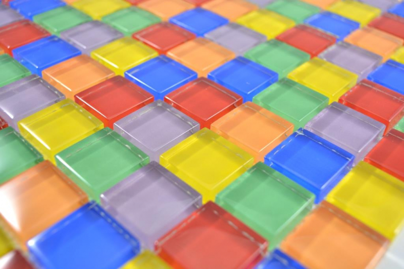Hand pattern transparent crystal glass mosaic colorful wall tile mirror kitchen bathroom MOS88-1235_m