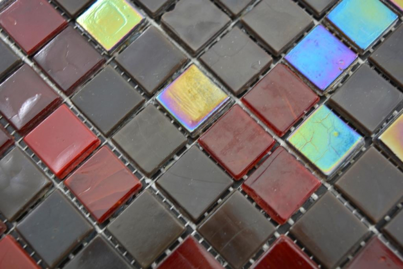 Hand pattern glass glass mosaic brown red wall tile backsplash kitchen bathroom MOS58-0913_m