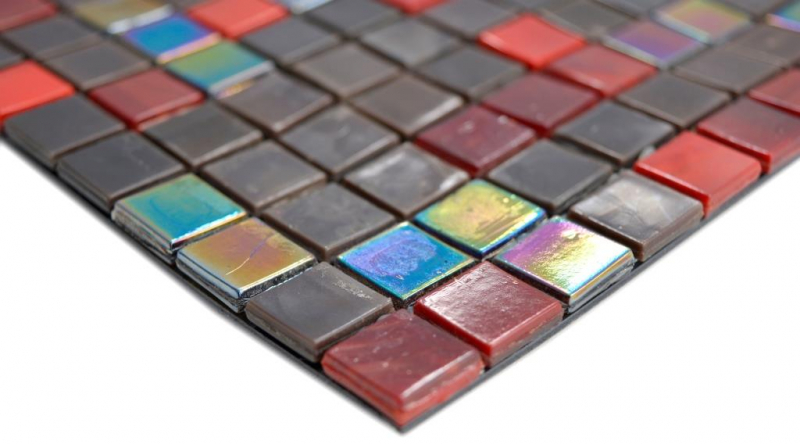 Hand pattern glass glass mosaic brown red wall tile backsplash kitchen bathroom MOS58-0913_m