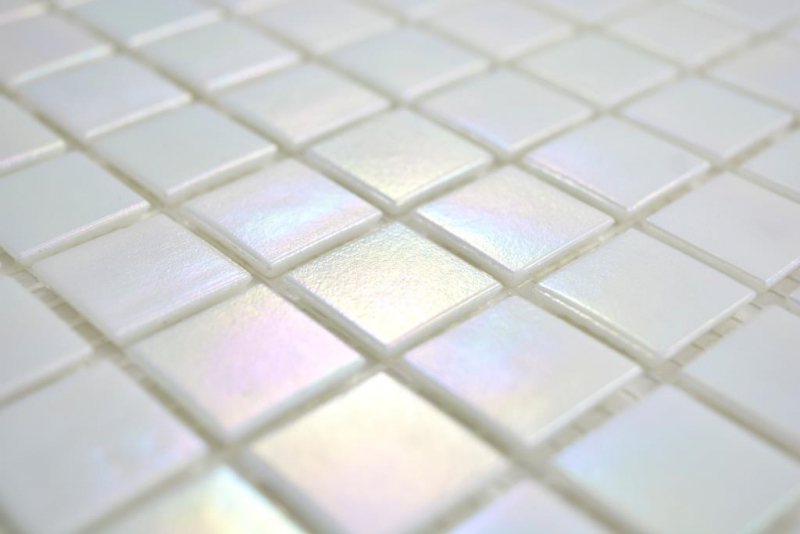 Glass mosaic mosaic tiles white mother-of-pearl rainbow iridium tile backsplash kitchen bathroom MOS240-WA02-N