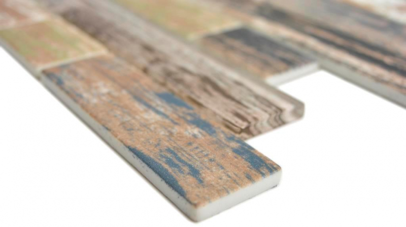 Translucent mosaic brick composite ECO glass mosaic old wood wall tile backsplash kitchen bathroom MOS24-2093