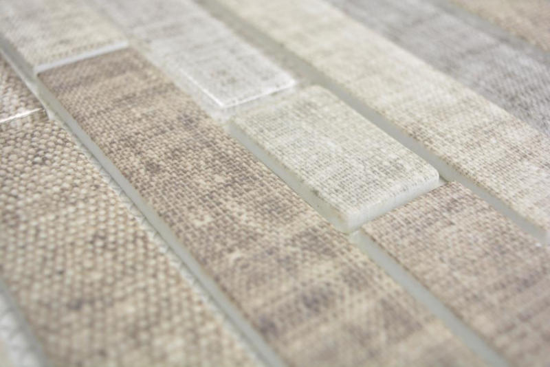 Translucent mosaic brick composite ECO glass mosaic textile beige wall tile backsplash kitchen bathroom MOS24-2099
