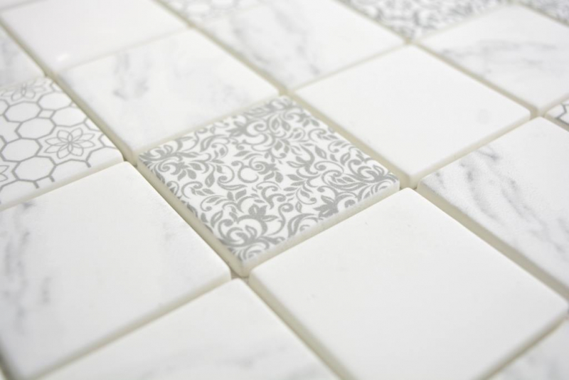 GLASS mosaic ECO Carrara look mosaic tile wall tile backsplash kitchen bathroom