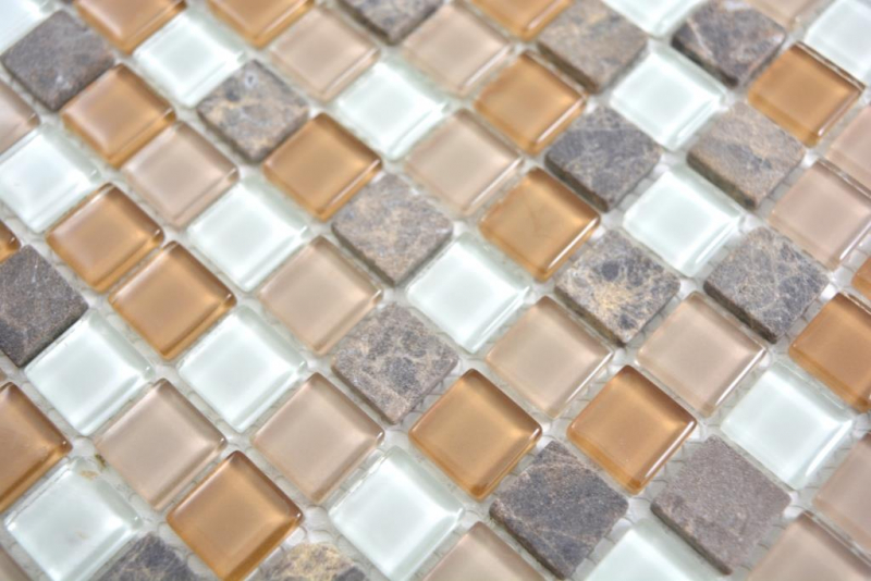 Glass mosaic stone beige brown mosaic tiles wall tile backsplash kitchen bathroom MOS58-1213_f