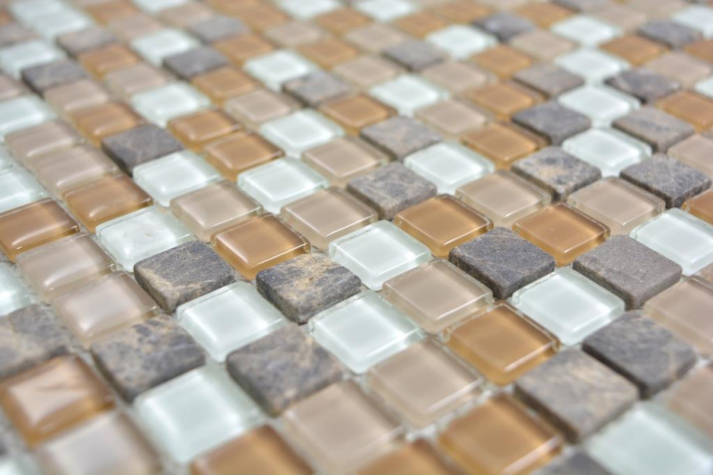 Glass mosaic stone beige brown mosaic tiles wall tile backsplash kitchen bathroom MOS58-1213_f