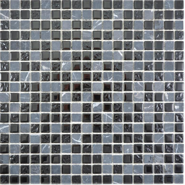 Hand pattern translucent glass mosaic stone gray black mosaic tile wall tile backsplash kitchen bathroom MOS58-0203_m