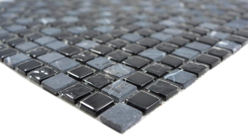 Hand pattern translucent glass mosaic stone gray black mosaic tile wall tile backsplash kitchen bathroom MOS58-0203_m
