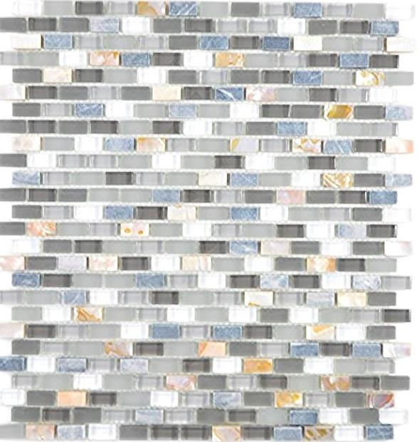 Mosaic rods composite natural stone glass mosaic shell brick anthracite gray tracotta mosaic tile wall tile backsplash kitchen bathroom - MOS86-0002