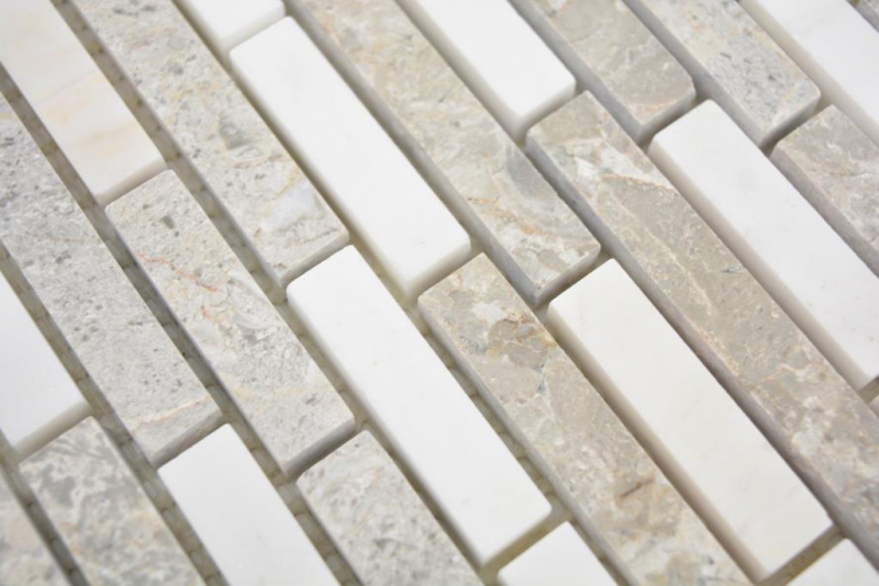 Hand sample marble mosaic composite stone gray white mosaic tile wall tile backsplash kitchen bathroom MOS87-0201_m