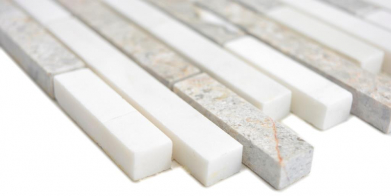 Hand sample marble mosaic composite stone gray white mosaic tile wall tile backsplash kitchen bathroom MOS87-0201_m