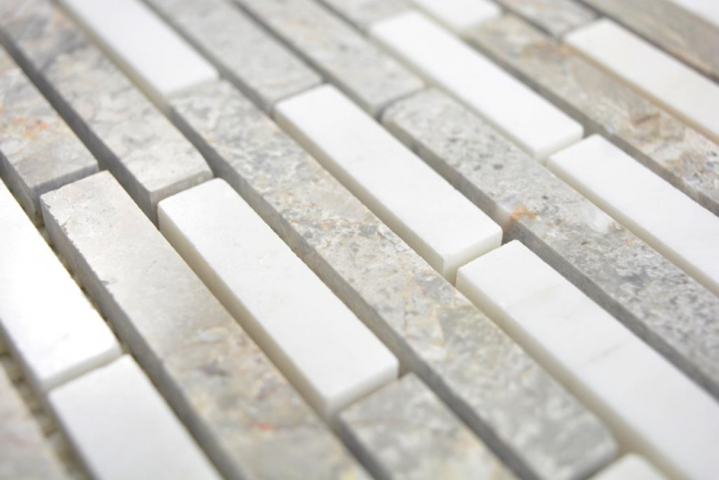 Hand sample marble mosaic composite stone gray white mosaic tile wall tile backsplash kitchen bathroom MOS87-0201_m