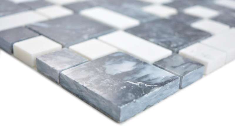 Marble mosaic stone black white mosaic tile wall tile backsplash kitchen bathroom MOS88-0302_f