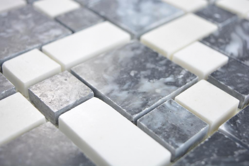 Marble mosaic stone black white mosaic tile wall tile backsplash kitchen bathroom MOS88-0302_f