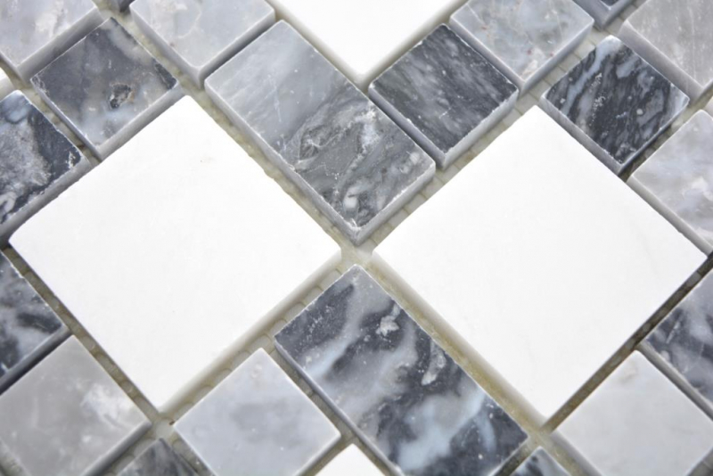 Hand sample marble mosaic stone black gray white mosaic tile wall tile backsplash kitchen bathroom MOS88-0321_m
