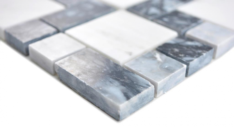 Hand sample marble mosaic stone black gray white mosaic tile wall tile backsplash kitchen bathroom MOS88-0321_m
