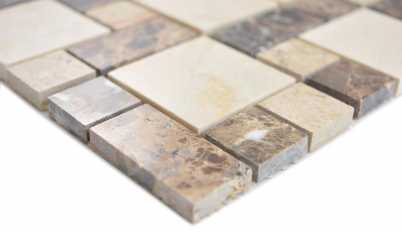 Hand sample marble mosaic stone emperador dark cremarfil mosaic tile wall tile backsplash kitchen bathroom MOS88-1313_m