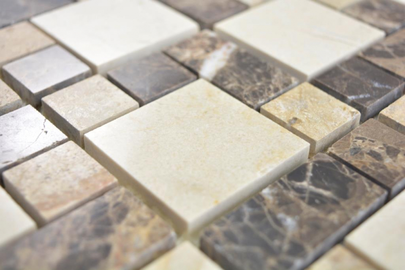 Hand sample marble mosaic stone emperador dark cremarfil mosaic tile wall tile backsplash kitchen bathroom MOS88-1313_m