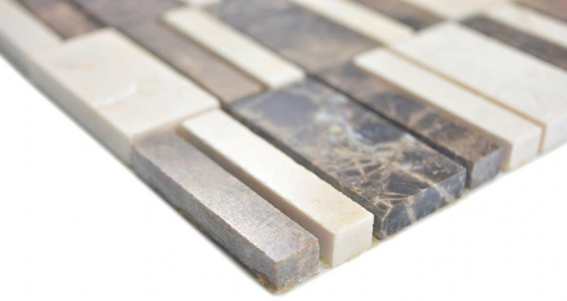 Hand sample marble mosaic stone emperador dark cremarfil mosaic tile wall tile backsplash kitchen bathroom MOS88-1201_m
