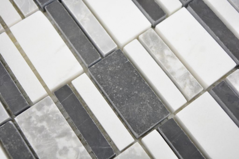 Hand sample marble mosaic stone black gray white mosaic tile wall tile backsplash kitchen bathroom MOS88-0123_m