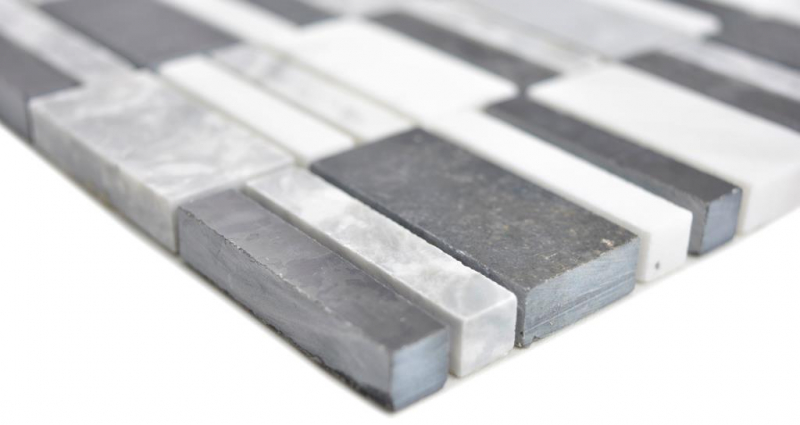 Hand sample marble mosaic stone black gray white mosaic tile wall tile backsplash kitchen bathroom MOS88-0123_m