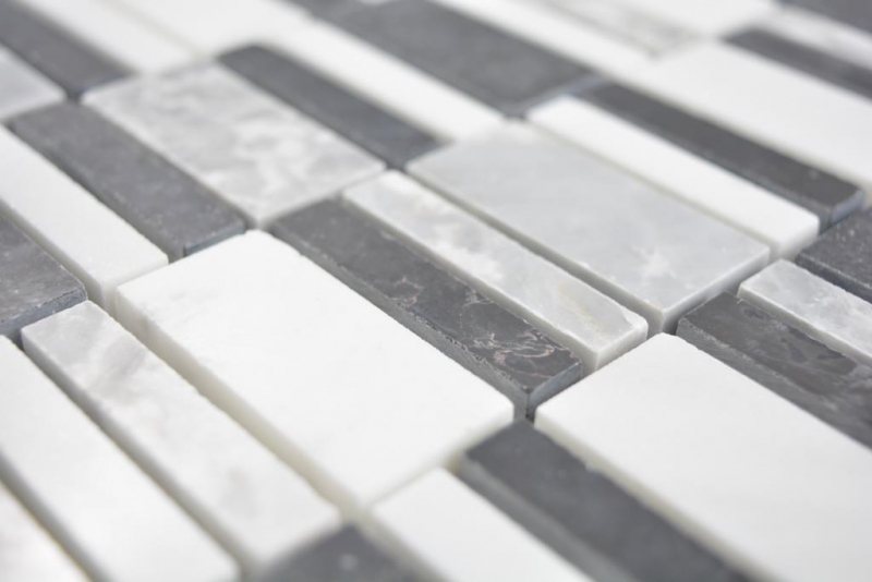 Hand sample marble mosaic stone black gray white mosaic tile wall tile backsplash kitchen bathroom MOS88-0123_m