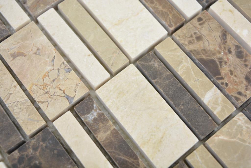 Marble mosaic stone emperador dark cremarfil mosaic tile wall backsplash kitchen bathroom MOS88-1213_f