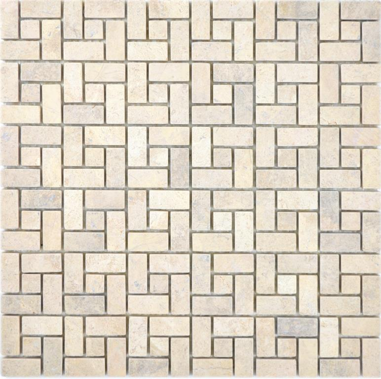 Marble mosaic wheel stone chocolate Marble mosaic wheel stone gray panther polished MOS88-B23_f