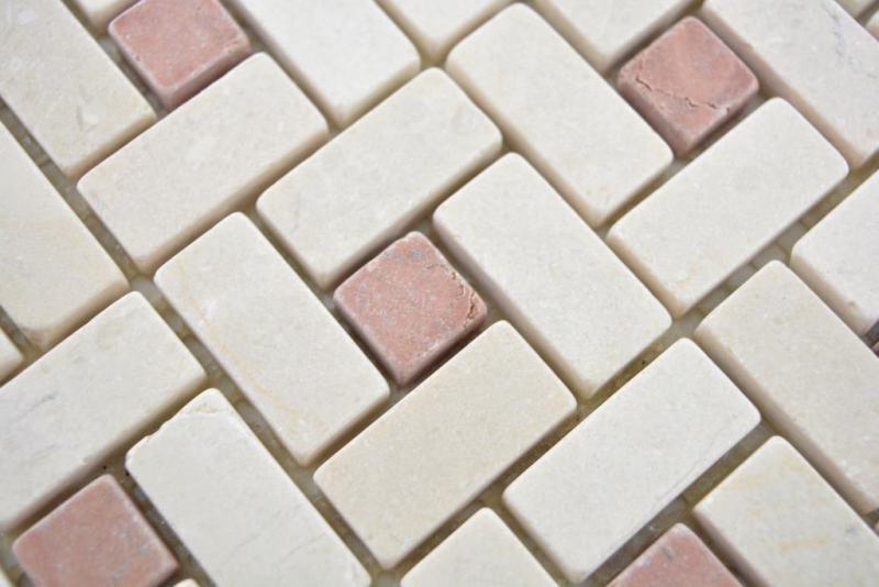 Marble mosaic wheel stone cremarfil pink rose Marble mosaic wheel stone gray panther polished MOS88-B27_f