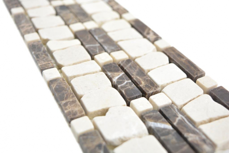 Marble border dark brown chocolate brown crema beige natural stone border wall bathroom kitchen floor sauna - MOSBOR-EC11