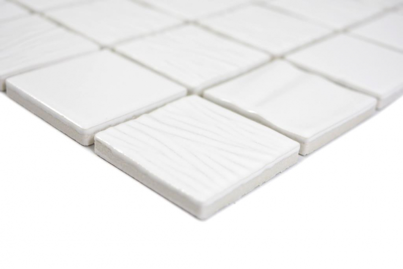 Hand sample ceramic mosaic Kanaan white plain mosaic tile wall tile backsplash kitchen bathroom MOS14-0101_m
