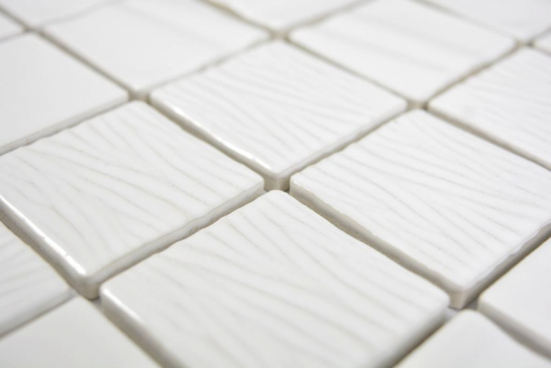 Hand sample ceramic mosaic Kanaan white plain mosaic tile wall tile backsplash kitchen bathroom MOS14-0101_m